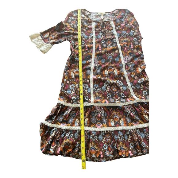 Matilda Jane floral lace trim bohemian dress M/L - Picture 8 of 9